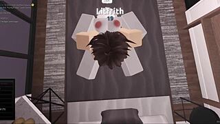 I fuck a virgin fan in Roblox and cum inside her multiple times