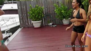 these hot amateur college babes are partying hard