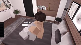 I fuck a virgin fan in Roblox and cum inside her multiple times