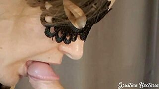 I Sucked His Big Cock Slowly, Wanting Powerful Cumshot in Mouth Close-Up.