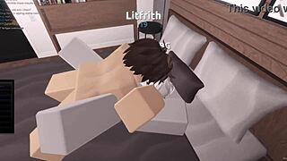 I fuck a virgin fan in Roblox and cum inside her multiple times