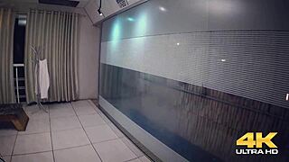 Young 18+ Babe Sucks Monster Cock in Sauna Sex Role