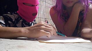 my university classmate visits my countryside house, i saw him very muscular and we talked about old times