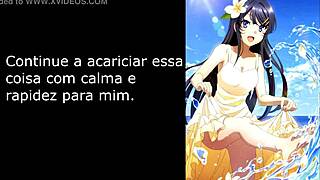 Mai Sakurajima humiliates you with feet femdom, making you fail No Nut November in this hentai