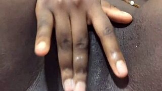 Ebony amateur does homemade solo session with toys