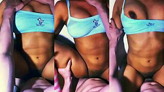 Shy Latina Seduces Roommate's Boyfriend on Sofa