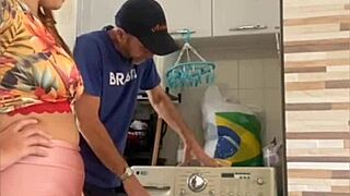 Redhead married woman flashes big pussy lips with husband watching nearby!