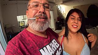 Behind-the-scenes fun turns into wild group sex and toys