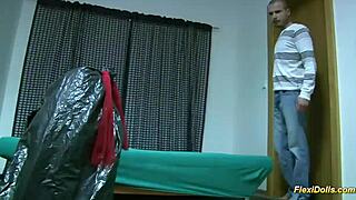 real flexi teen 18+ doll gags on deepthroat?