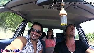 Busty Brit Blows Cock Publicly Before Outdoor Sex