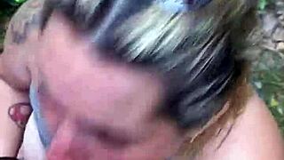 Blonde Cutie Swallows Deepthroat In Public Woods Interracial Adventure
