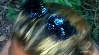 Blonde Cutie Swallows Deepthroat In Public Woods Interracial Adventure