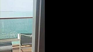 Housewife Rides Husband's Friend in Bath on Brazilian Cruise