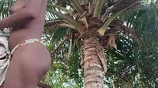 Crazy Bitch Teases Step Dad Outdoor