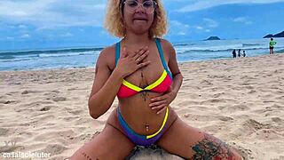 fucking blonde on white beach