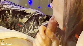 milking his uncut cock in my mouth 😏