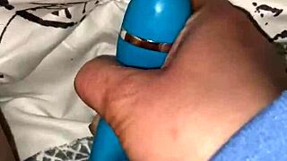 milf wife masturbates her little 18+ pussy with dolphin vibrator solo, feeling so bitchy and double horny