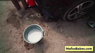 Blonde Girl Swallows Huge Dick