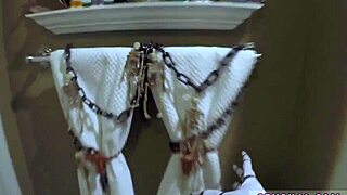 Step sister swallows during Halloween fun 😈