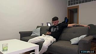 She invites him over for a movie, then fucks him rough.