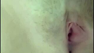 The blonde girl shows me her pink pussy.