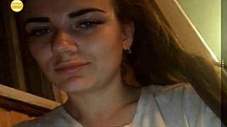 Watch this sexy brunette girl show her big tits on webcam