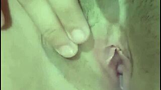 The blonde girl shows me her pink pussy.