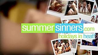 Friends enjoy hot group sex in the living room