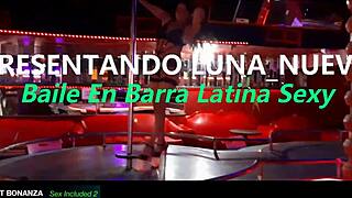 Presenting Nu Moon, sexy Latina teasing with pole dance until clothes rip! 😏💃