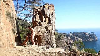 Can you believe this hot couple's public outdoor sex on a path?