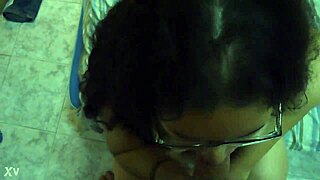 Brunette Latina Gives Handjob And Blowjob To Big Tits