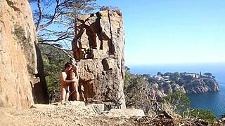 Can you believe this hot couple's public outdoor sex on a path?