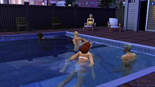 indian ajay fucks college cheerleading squad poolside