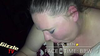 White bbw gives sloppy interracial blowjob