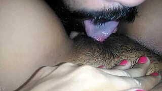 she cums hard while he licks her latina pussy