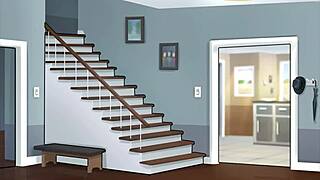 jenny and her step mom have steamy shower sex in summer time saga