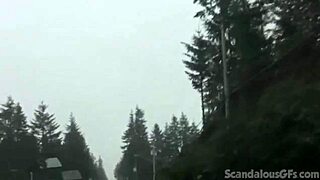 Teen hottie masturbates wildly in car!