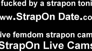 Suck this big strapon like you mean it, deep and hard.