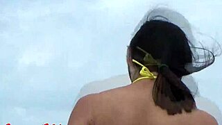 Jenny Marie Shows Off Her New Yellow Bikini Outdoors In Public