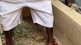 He Gave Me A Hot Short Fuck With His Monster Cock Bent Over Outdoor!