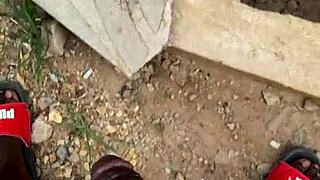 He Gave Me A Hot Short Fuck With His Monster Cock Bent Over Outdoor!