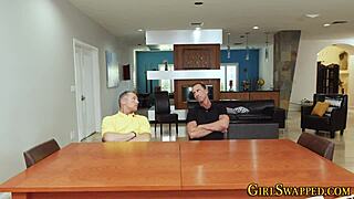 step mouth getting spunky from handjob and doggystyle. cum in mouth action.