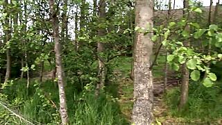 Deniska plays games with masked men outdoors