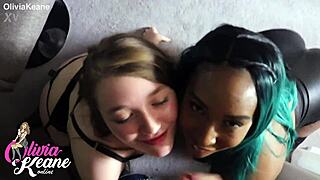 Two british teen 18+s suck cock together