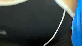 in a crowded bathroom, she licks and masturbates pussy to orgasm