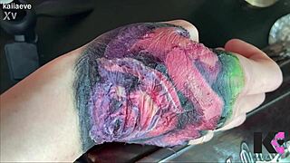 Fresh tattoo peel in slow motion