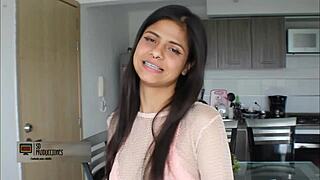 Latina stepmom wants to swallow your cum but makes you pour it in a glass for a toast