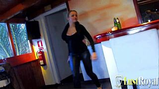 busty babe spreads legs wide for cock in doggystyle and missionary fucking