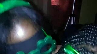sloppy double blowjob on st. patrick's day with big black cocks and bbw deepthroat