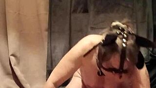 french amateur slut gets slapped and humiliated with dildo in bondage